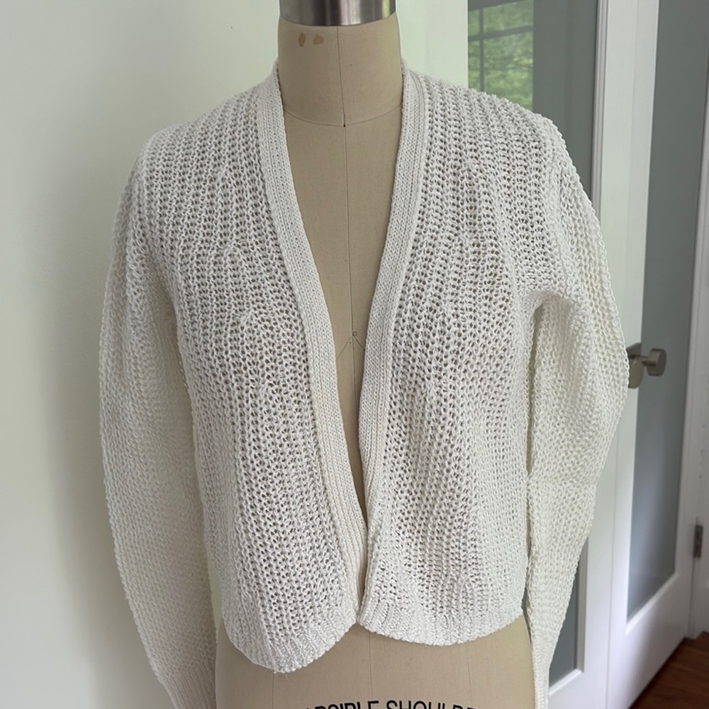 BANANA REPUBLIC White Open-Knit Women's Sweater